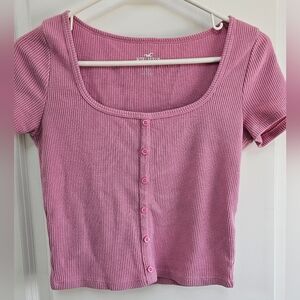 Hollister pink crop top